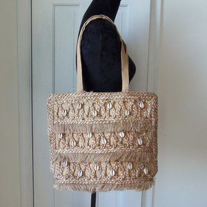 NWT salt + umber Isla Juts Seashell Tote